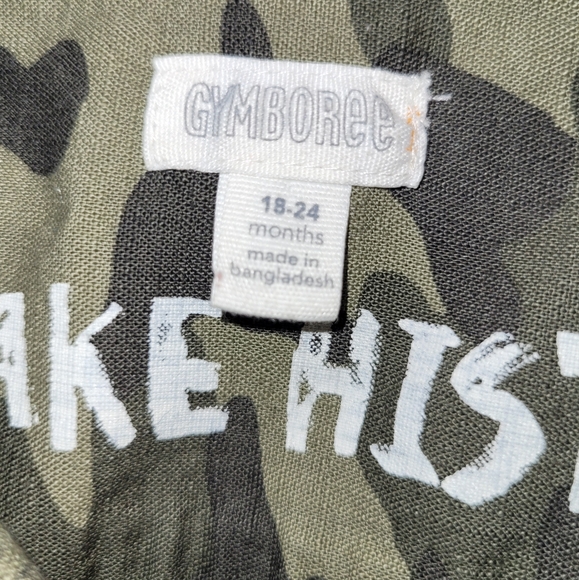 Vintage Gymboree Rising Stars Toddler Boys Button Down Cotton Camo Shirt 18-24 - Picture 4 of 6